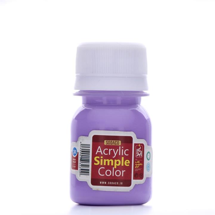 رنگ اکریلیک ساده  سوداکو 30 میل بنفش روشن کد  acrylic simple 00397